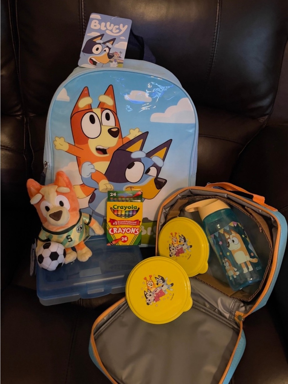 Bluey Blue Cartoon Kids Backpack & Lunch Bag Set